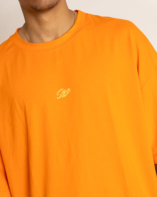Neon Orange Basic Oversize T-shirt
