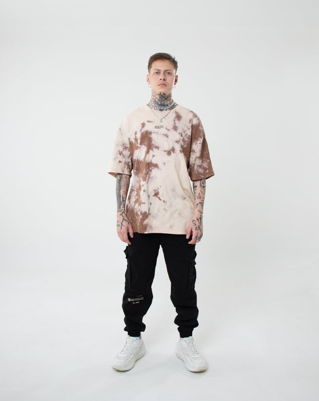 Oversize Tie Dye Beige-Cafe