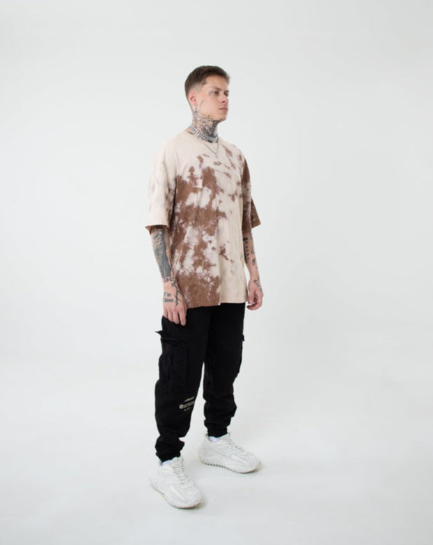 Oversize Tie Dye Beige-Cafe